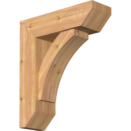 Ekena Millwork Thorton Slat Smooth Bracket w/ Offset Brace, Western Red Cedar, 7 1/2"W x 24"D x 28"H BKT0806X24X28THR06SWR